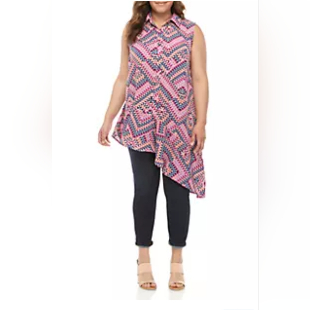 Asymmetrical Sleeveless Top -1X